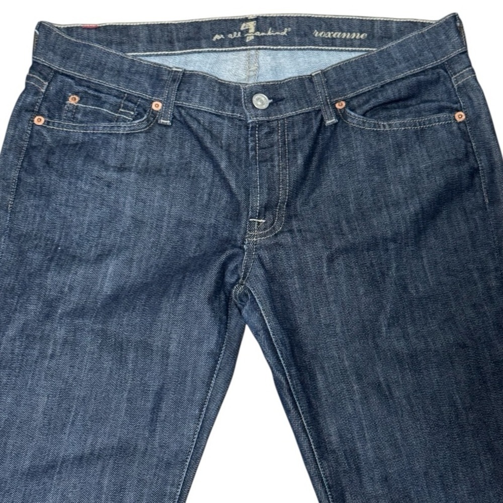 7 FOR ALL MANKIND - Women’s Roxanne Mid-Waist Slim Dark Blue Wash Jeans - 31 - Picture 4 of 8